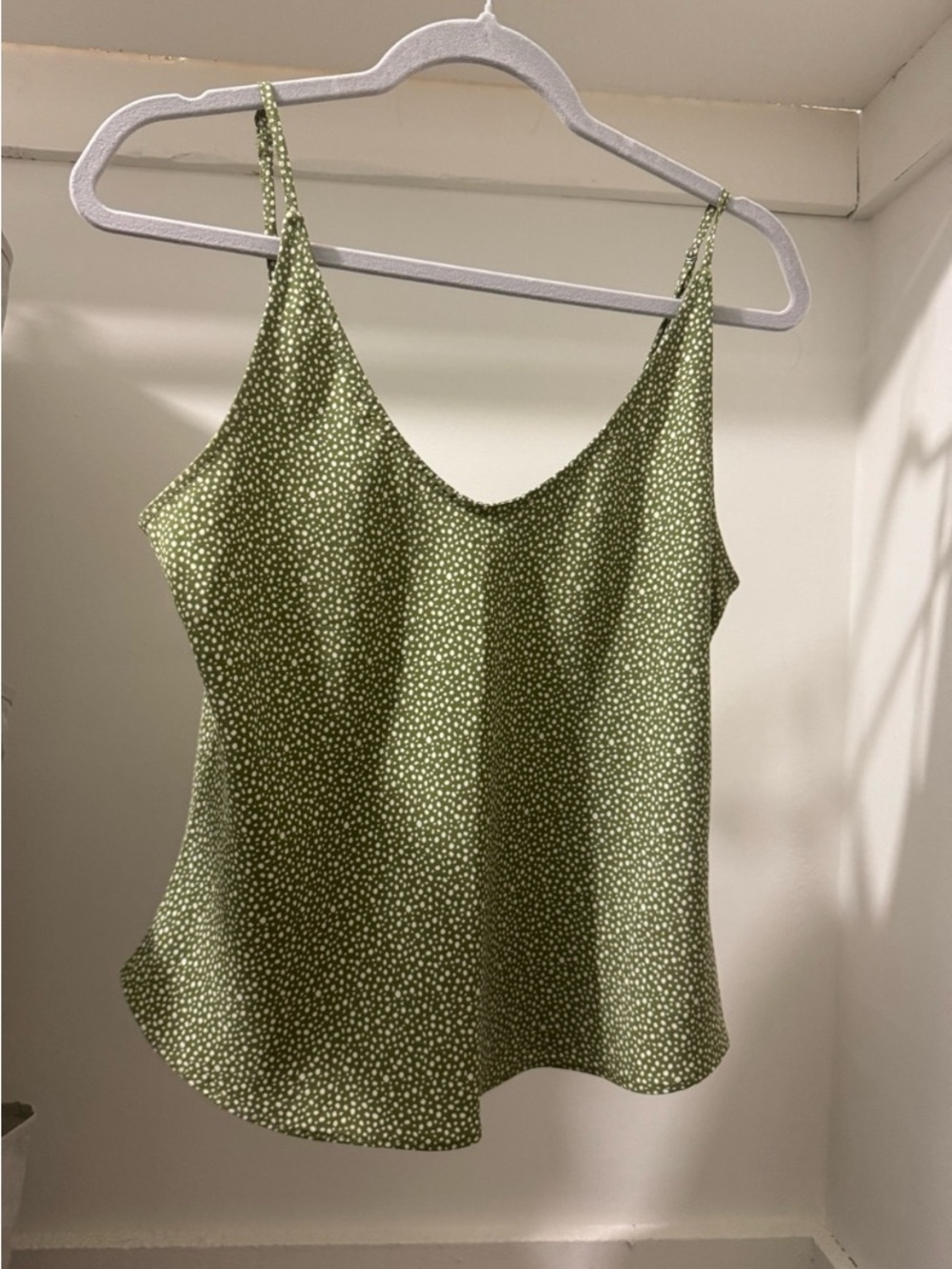 Abercrombie & Olive Green & White Dot Slip Cami